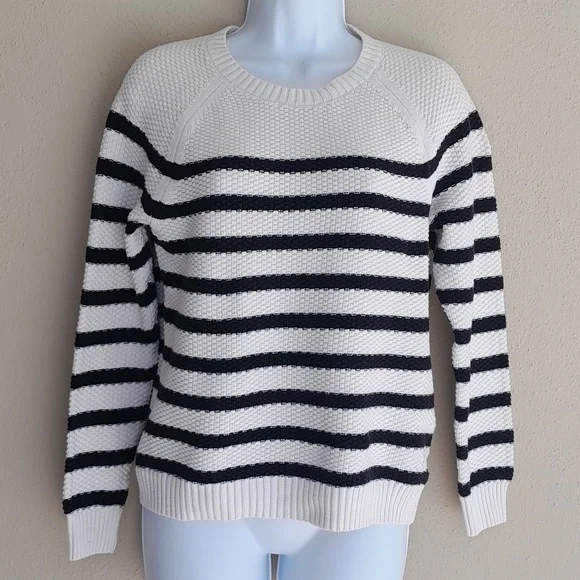 LOFT Sweaters Ann Taylor Loft Black White Stripe Pullover